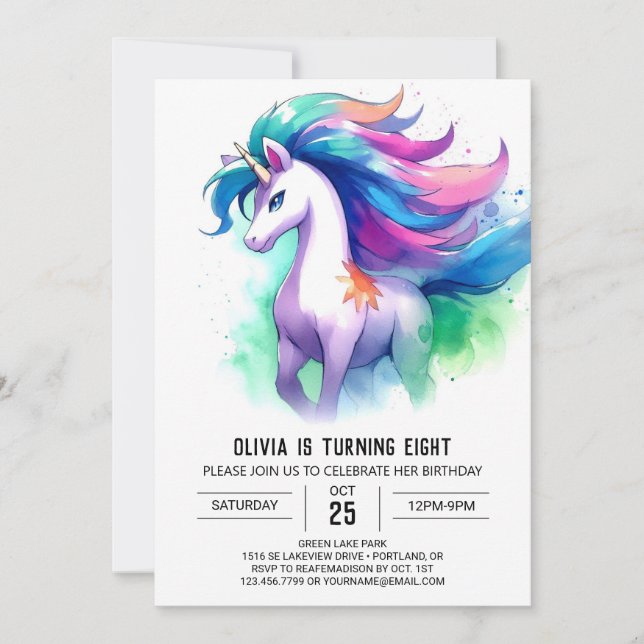 boho-chic Boho Digital Horse Birthday Invitation (Front)