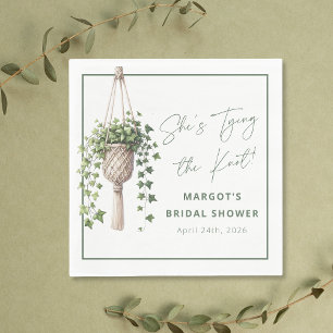 Boho Chic Botanical "Tie the Knot" Bridal Shower Napkin
