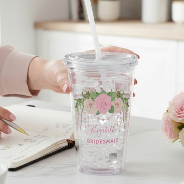 Boho Chic Bridal Party Acrylic Tumbler (Creator Uploaded)