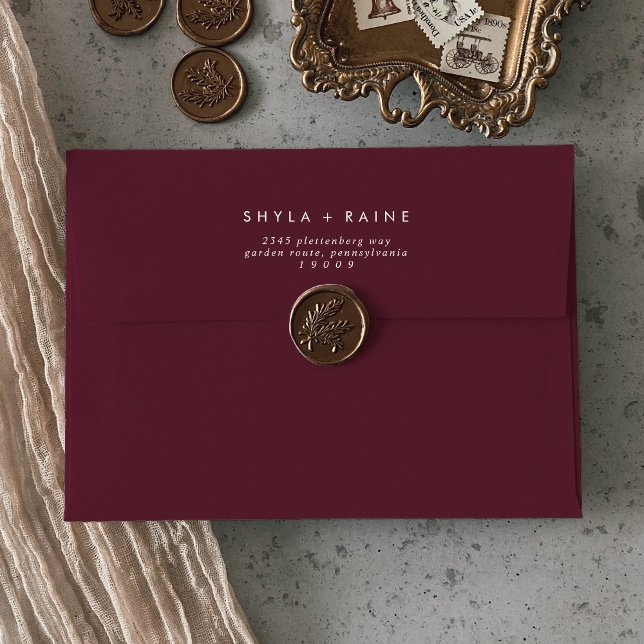 Boho Chic Burgundy Red Wedding Envelopes (Boho Chic Burgundy Red Wedding Envelopes)