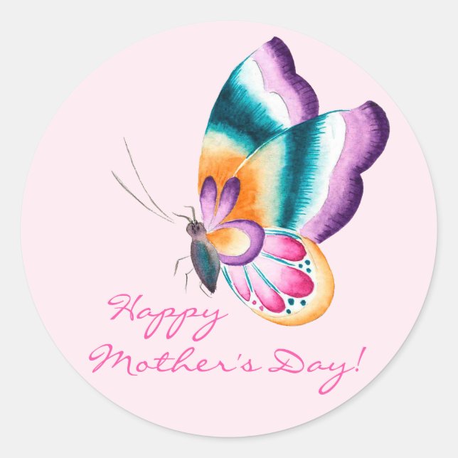 Boho chic butterfly | Happy Mother's Day Stickers (Front)