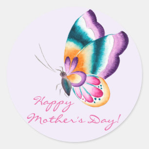 Boho Chic Butterfly Happy Mother's Day Stickers