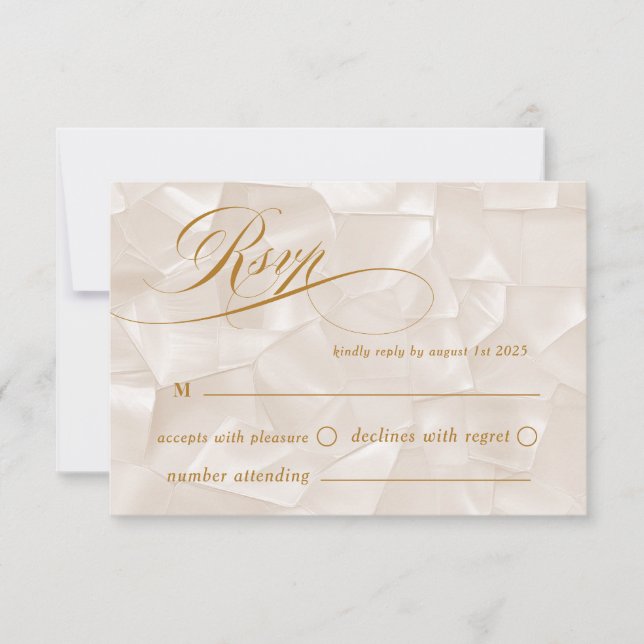 Boho Chic Calligraphy Wedding RSVP Card (Front)