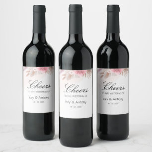 Boho Chic Champagne Brunch Beverage Celebration Wine Label