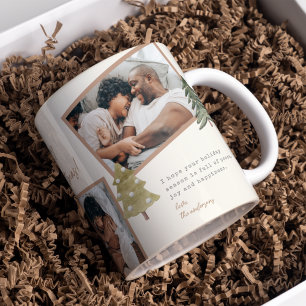 Boho Chic Christmas 4 Photo Collage Pine Trees Coffee Mug
