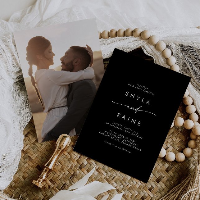 Boho Chic COLOR EDITABLE Casual Photo Wedding Invitation (Creator Uploaded)