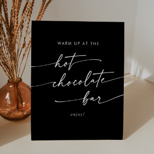 Boho Chic COLOR EDITABLE Hot Chocolate Bar Pedestal Sign