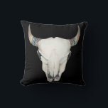 Boho Chic Cow Skull & Horns Farmhouse Country Chic Cushion<br><div class="desc">Boho Chic Cow Skull & Horns Farmhouse Country Chic Pillow.</div>
