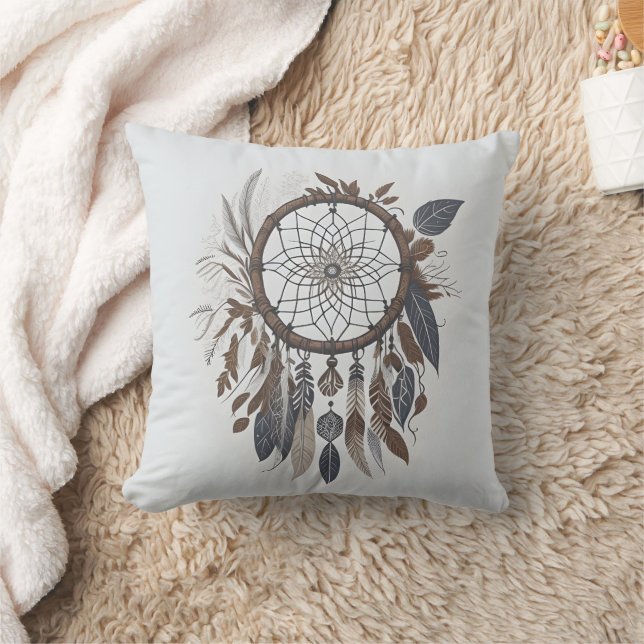 Boho Chic Dreamcatcher Earthy Toned Infused Charm Cushion (Blanket)