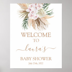 Boho chic Dried Palms Baby Shower Welcome sign