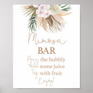 Boho chic Dried Palms Mimosa Bar sign