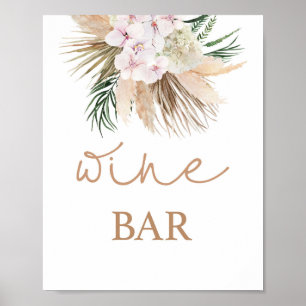 Boho chic Dried Palms Wine Bar sign