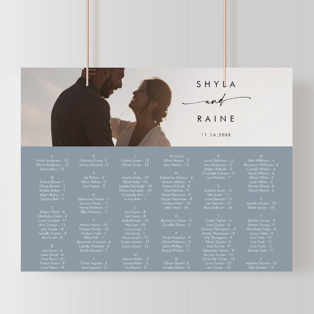 Boho Chic Dusty Blue Picture Seating Chart (Creator Uploaded)