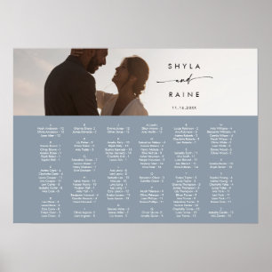 Boho Chic Dusty Blue Picture Seating Chart