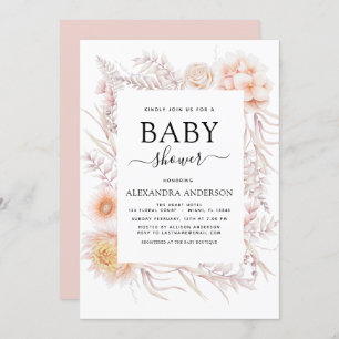 Boho Chic Dusty Pink Desert Baby Shower Invitation
