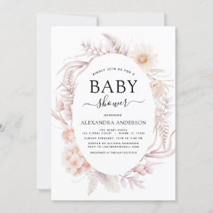 Boho Chic Dusty Pink Desert Baby Shower Invitation