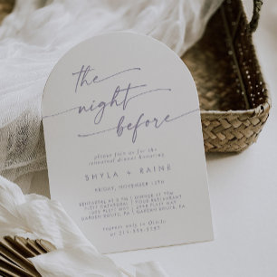 Boho Chic Dusty Purple Arch Rehearsal Dinner Invitation