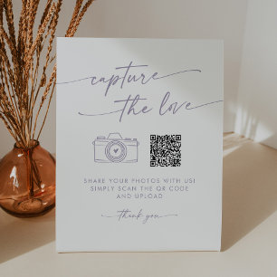 Boho Chic Dusty Purple Capture the Love Wedding Pedestal Sign