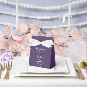 Boho Chic Dusty Purple Large Thank You Wedding Favour Box