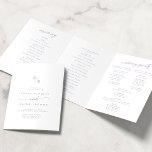 Boho Chic Dusty Purple Monogram Wedding Tri-Fold Programme<br><div class="desc">This boho chic dusty purple monogram wedding tri-fold program is perfect for a minimalist wedding. The light lavender purple and white modern bohemian design features simple rustic calligraphy with a unique yet classic style. Personalise your wedding program with your initials, names, wedding date and location, your favourite quote or lyric,...</div>