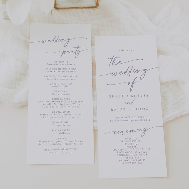 Boho Chic Dusty Purple Tea Length Wedding Program (Creator Uploaded)