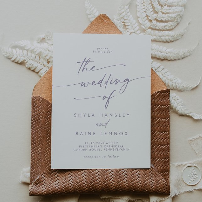 Boho Chic Dusty Purple The Wedding Of Invitation (Creator Uploaded)