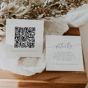 Boho Chic Dusty Purple Wedding QR Code Details Enclosure Card