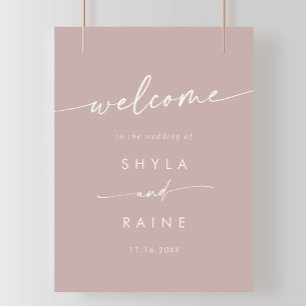 Boho Chic Dusty Rose Pink DIY Wedding Welcome Sign