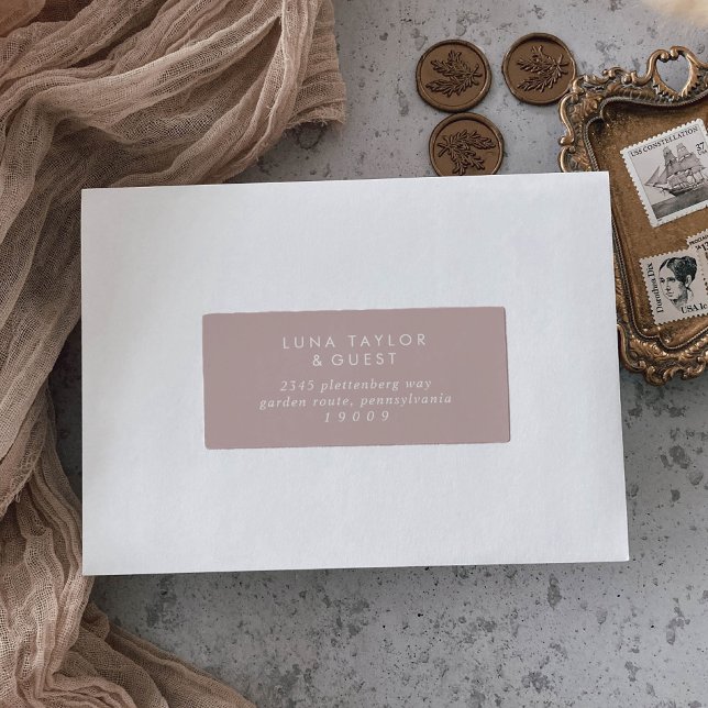Boho Chic Dusty Rose Pink Guest Address Labels (Creator Uploaded)