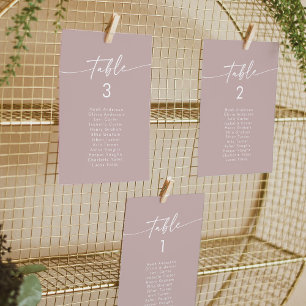Boho Chic Dusty Rose Pink Hanging Seating Chart Invitation