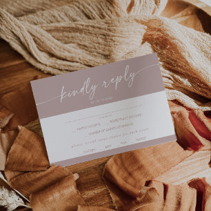 Boho Chic Dusty Rose Pink Menu Choice RSVP Card