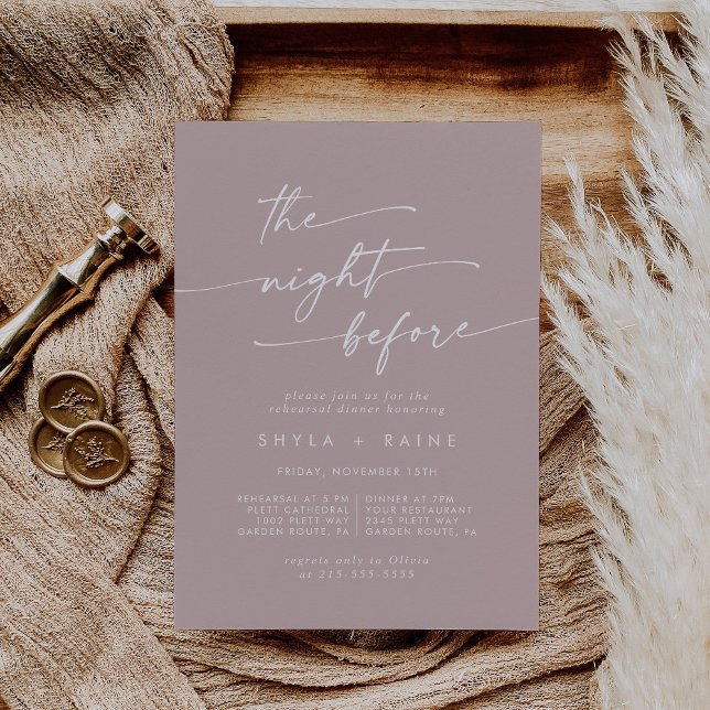 Boho Chic Dusty Rose Pink Rehearsal Dinner Invites (Creator Uploaded)