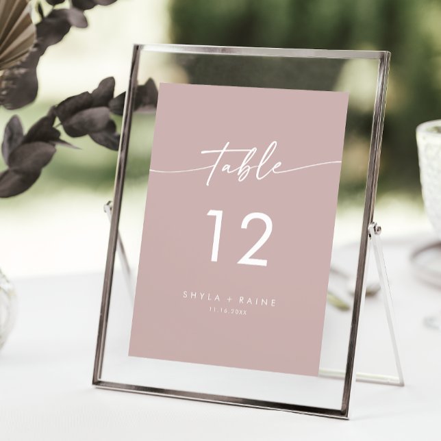 Boho Chic Dusty Rose Pink Wedding Table Numbers (Creator Uploaded)