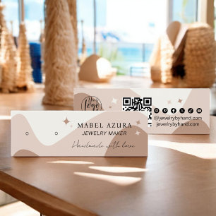 Boho chic earth tone Jewellery maker Qr logo earri