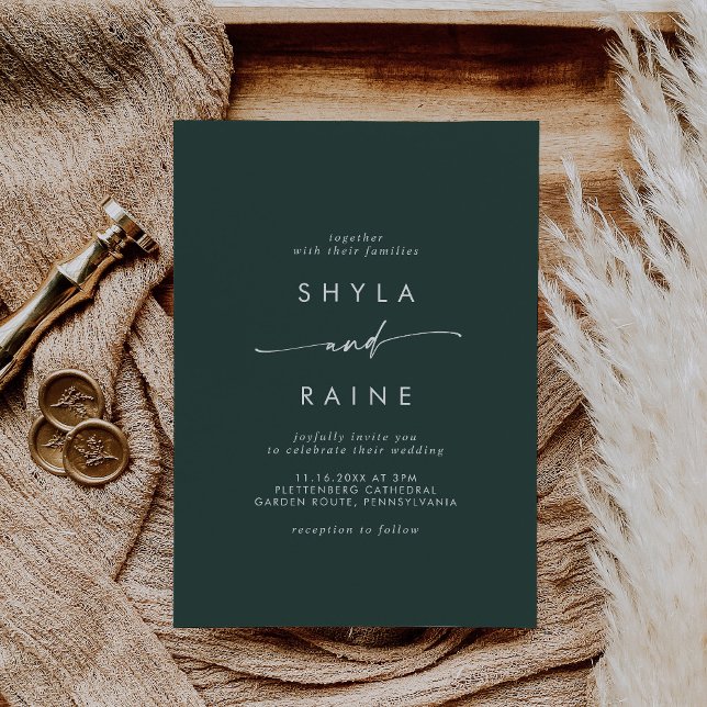 Boho Chic Emerald Green Casual Wedding Invitation (Creator Uploaded)