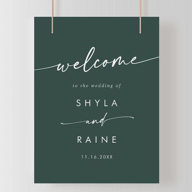 Boho Chic Emerald Green DIY Wedding Welcome Sign (Creator Uploaded)