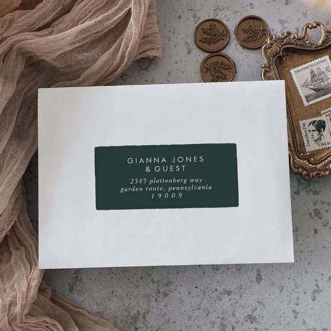 Boho Chic Emerald Green Guest Address Labels (Creator Uploaded)