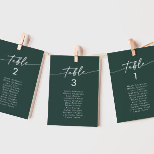 Boho Chic Emerald Green Hanging Seating Chart Invitation