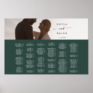 Boho Chic Emerald Green Picture Seating Chart