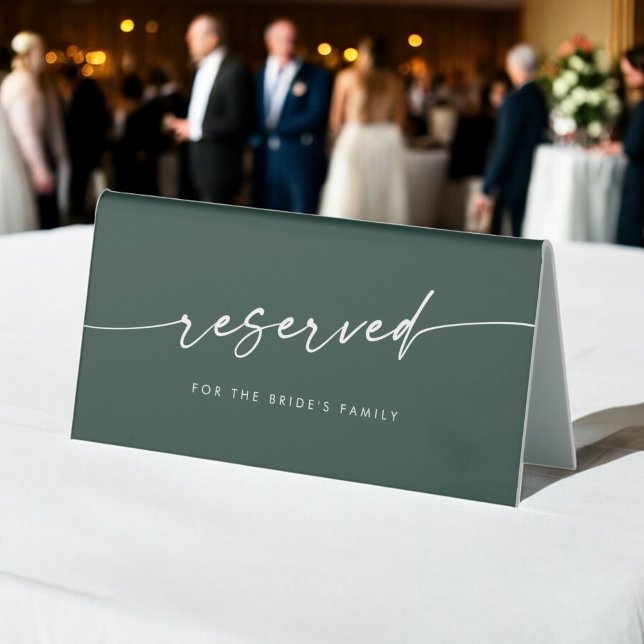 Boho Chic Emerald Green Wedding Reserved Sign (Creator Uploaded)