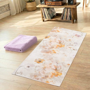 Boho Chic Enchanted Meadow Watercolor Yoga Mat