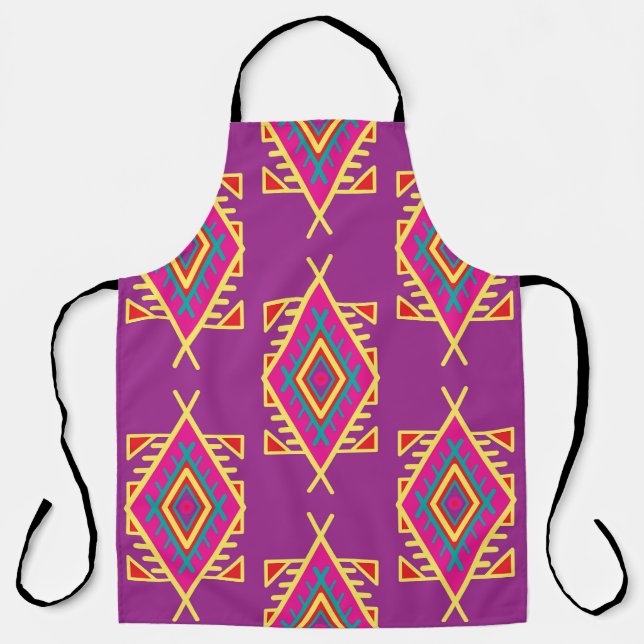 Boho Chic: Ethnic Seamless Ornament Apron (Front)