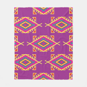 Boho Chic: Ethnic Seamless Ornament Fleece Blanket