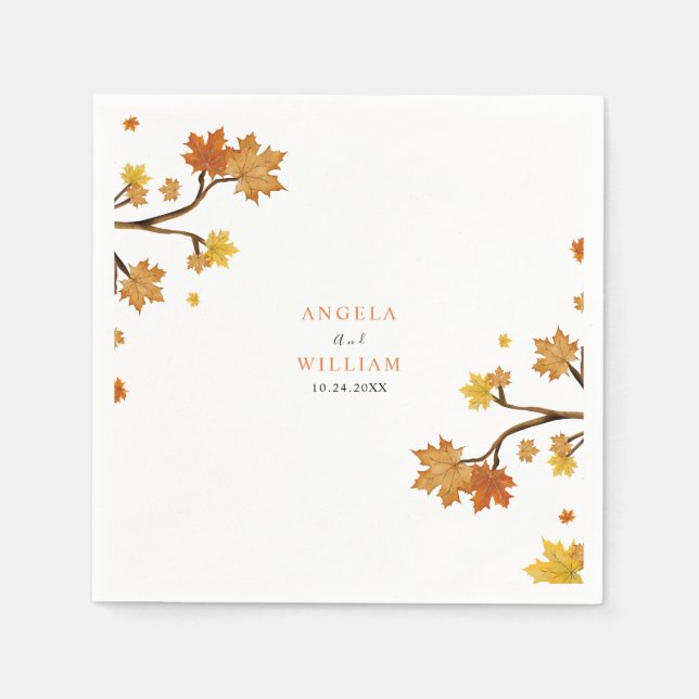 Boho Chic Fall Wedding Napkin (Front)