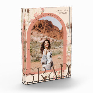 Boho Chic Floral Arch Frame Graduation Photo Block