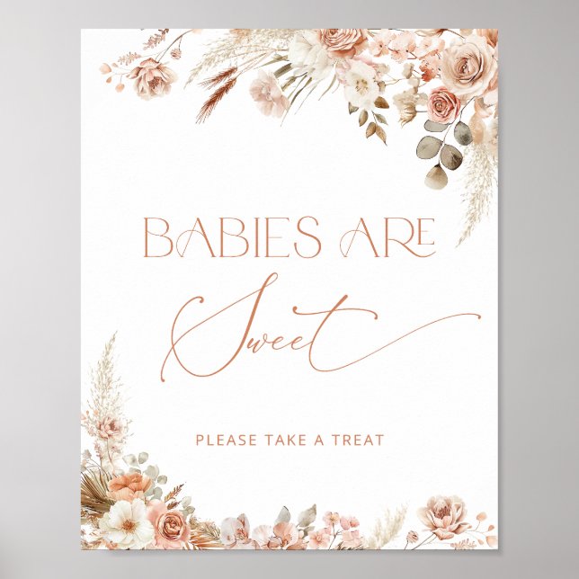 Boho Chic Floral Babies are Sweet  Poster (Front)