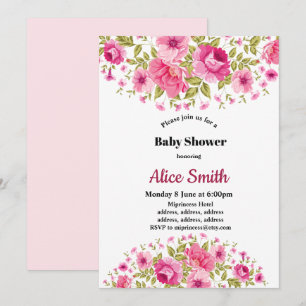 boho chic floral baby shower invitation
