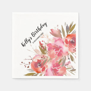 boho chic floral, Cocktail Paper Napkins