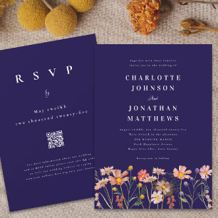 Boho Chic Floral Fall Wedding Invitation