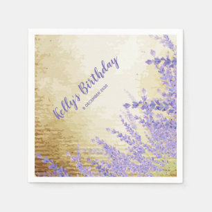 boho chic floral, lavender, Cocktail Paper Napkins